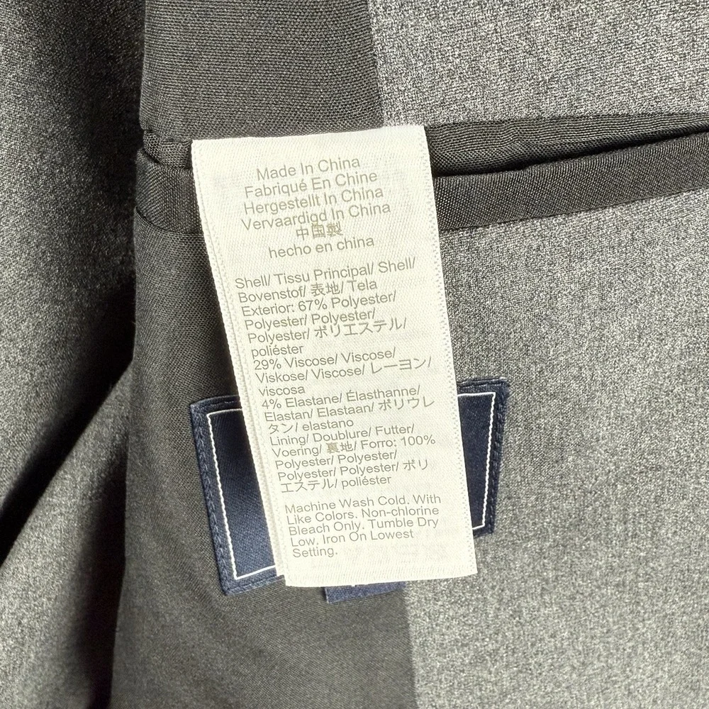 J.Crew Thompson Blazer Mens 40R Gray‎ Viscose Blend Sport Coat Jacket Stretch
